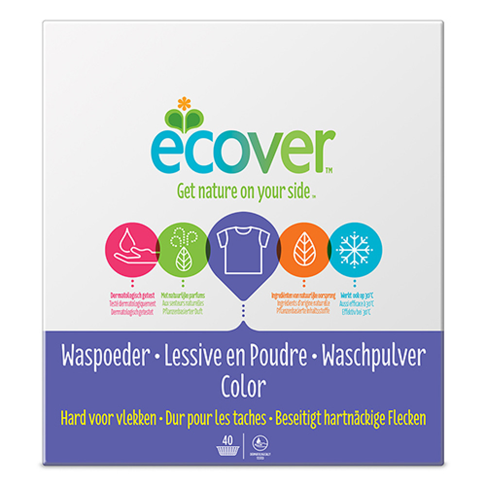 Экологический стиральный порошок-концентрат для цветных тканей Ecover, 3000 гр.